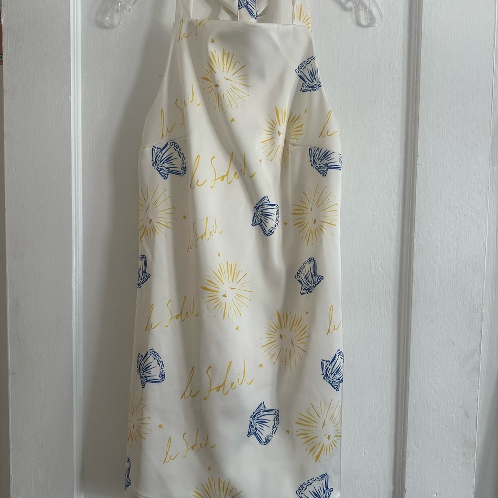 Anthropologie- Nephthys Illustratrated! Sleeveless Square-Neck Shift Mini Dress - Picture 3 of 7
